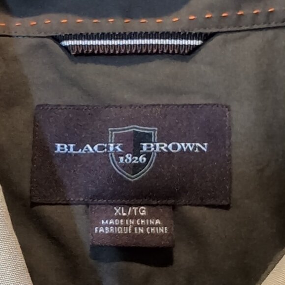 Black Brown 1826 Button Down Dress Shirt Cotton Long Sleeve Mens Size XL - Picture 7 of 10